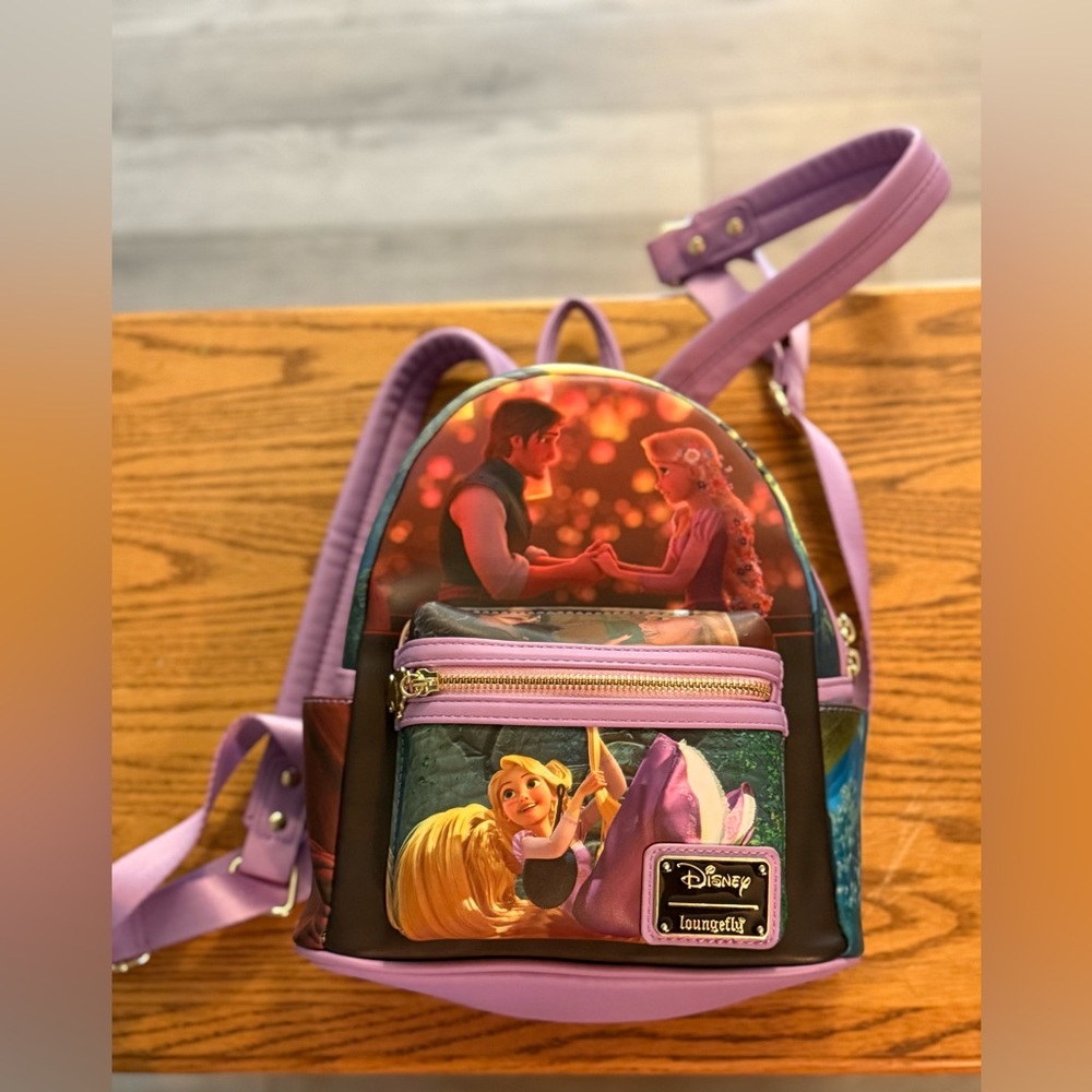 Loungefly Disney Tangled Mini Backpack - Purple and Brown
